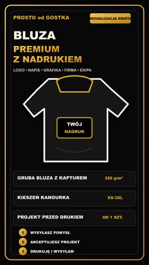 Bluza premium z własnym nadrukiem