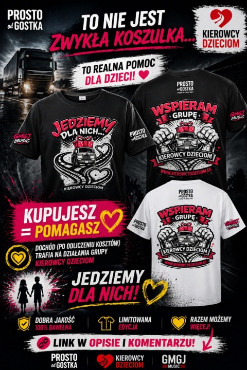 KOSZULKA CEGIEŁKA | JEDZIEMY DLA NICH| KIEROWCY DZIECIOM