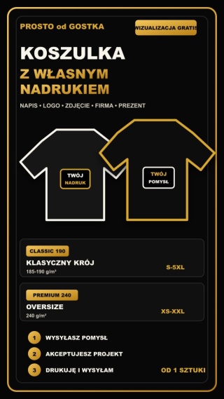Koszulka personalizowana z własnym nadrukiem