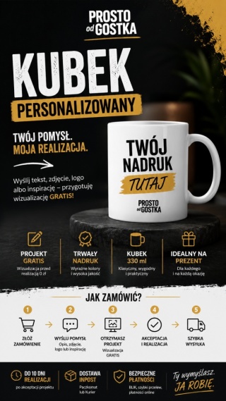 Kubek personalizowany z grafiką lub napisem