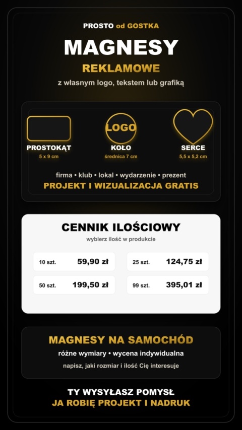 Magnesy reklamowe z własnym nadrukiem