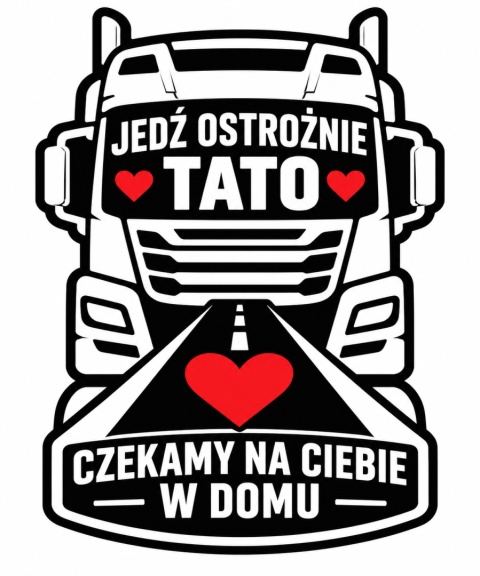 Zawieszka do kabiny „Jedź ostrożnie Tato – czekamy na Ciebie w domu”